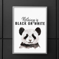 Modern Funny Panda Black And White With Quote
