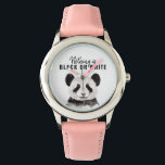 Modern Funny Panda Black And White With Quote Watch<br><div class="desc">Modern Funny Panda Black And White With Quote</div>