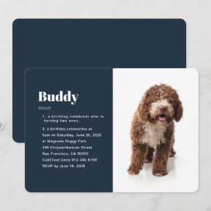 Modern Funny Pet Photo Birthday Invitation