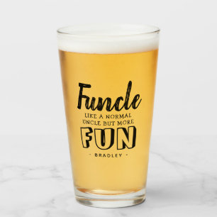 Modern Funny Quote 'Funcle'   Personalised Uncle Glass