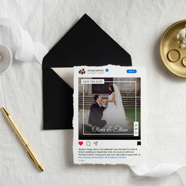 Modern Funny Social Media Wedding Save The Date (Creator Uploaded)
