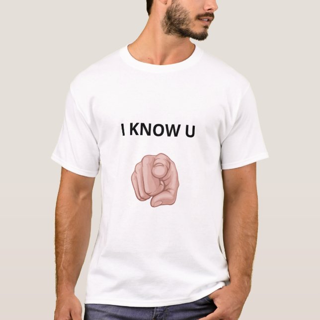 Modern funny text & pointing hand T-Shirt (Front)