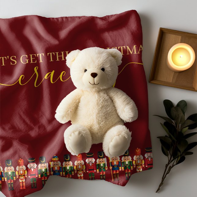Modern Funny Unique Nutcracker Christmas Fleece Blanket (Creator Uploaded)
