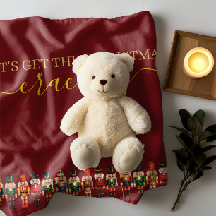 Modern Funny Unique Nutcracker Christmas Sherpa Blanket