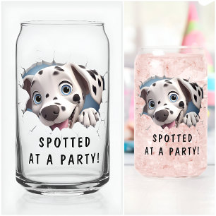 Modern Funny Unusual Custom Dalmatian Birthday  Can Glass