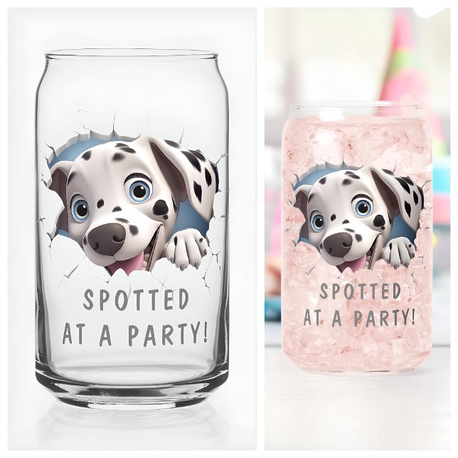 Modern Funny Unusual Custom Dalmatian Birthday  Can Glass (Creator Uploaded)