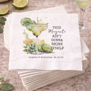 Modern Funny Watercolor Margarita Personalised Napkin