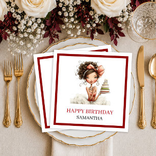 Modern Funny Woman Marsala Script Birthday Napkins