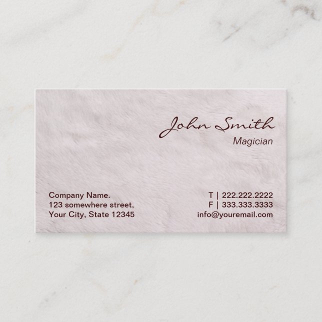 Modern Fur Texture Magician Business Card (Front)
