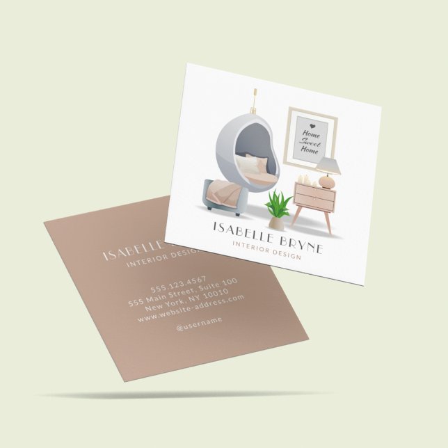 Modern Furniture Interior Decorator Home Staging  Square Business Card (Creator Uploaded)