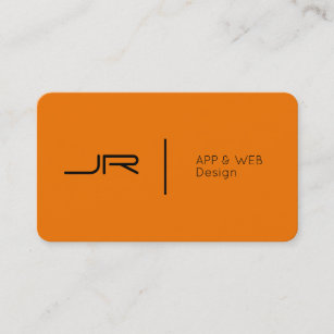 Modern future logo style orange black business card