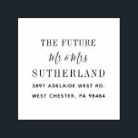 Modern Future Mr and Mrs Script Return Address Self-inking Stamp<br><div class="desc">Modern Future Mr and Mrs Script Return Address self-inking stamp. Easily customise this by clicking the "personalise" button. 

Also available for purchase are other ink pad colours.</div>