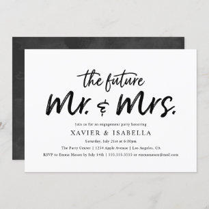 Modern Future Mr. & Mrs. Engagement Party Invitation