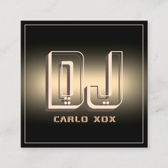 Modern futuristic abstract DJ  Square Business Car Square Business Card (Front)
