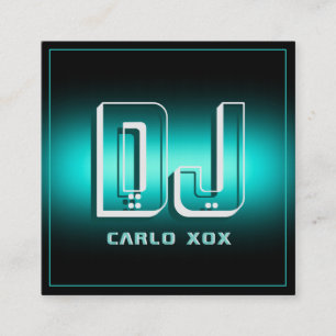 Modern futuristic abstract DJ  Square Business Card