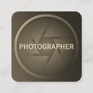 Modern futuristic camera lens inspired  square business card