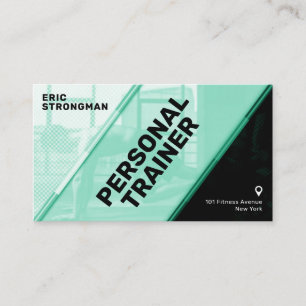Modern futuristic geometric fitness business card