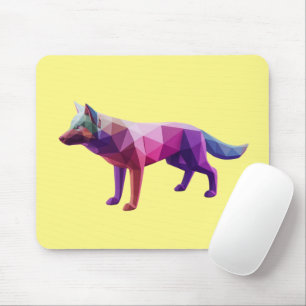 Modern futuristic geometric wolf Gardient artwork Mouse Mat