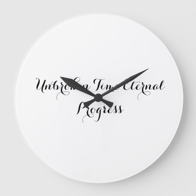 Modern Futuristic  Glass Wall Clock with Quotes (Front)
