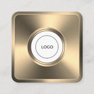 Modern futuristic golden frame with logo square business card