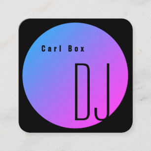 Modern futuristic neon style square business card