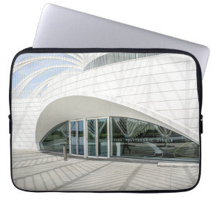 Modern futuristic white building laptop sleeve