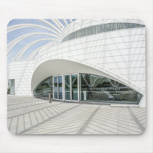 Modern futuristic white building mouse mat (Front)