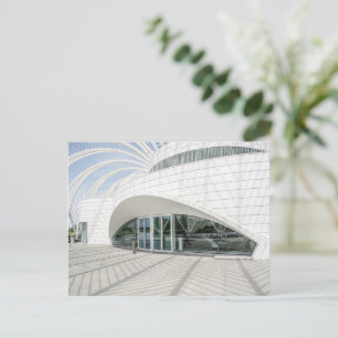Modern futuristic white building postcard
