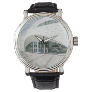 Modern futuristic white building watch