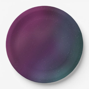 Modern Galaxy Birthday Party Purple Blue Sky Paper Plate