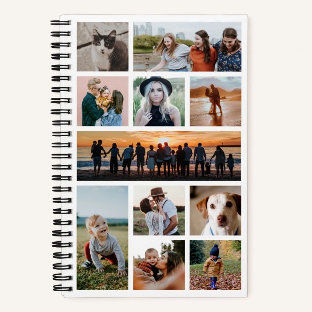 Modern Gallery Eleven Photo Collage Notebook (Front)