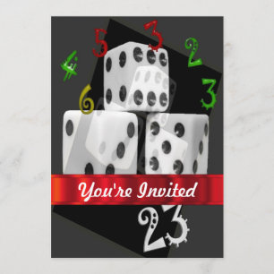 Modern gambling dice invitation