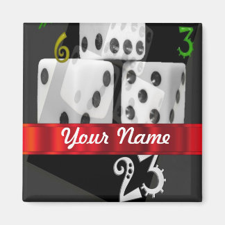 Modern gambling dice magnet