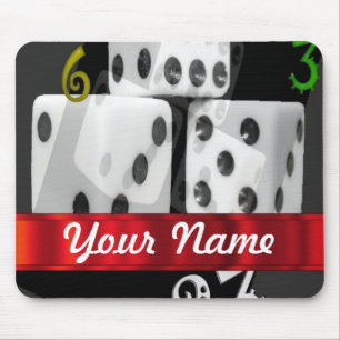Modern gambling dice mouse mat