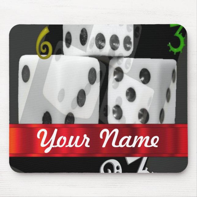 Modern gambling dice mouse mat (Front)