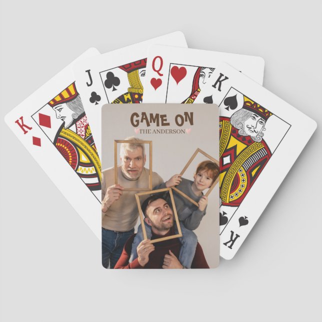 Modern Game On Joy Photo Personalised Playing Cards (Back)