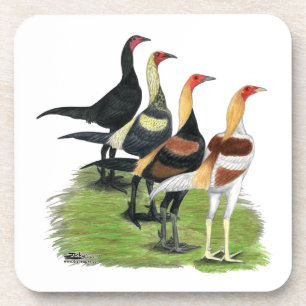 Modern Game Roosters Coaster
