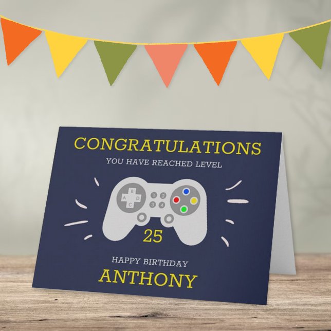 Modern Gamer Any Age Birthday Card (Creator Uploaded)