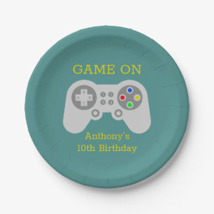 Modern Gamer Any Age Birthday Party Paper Plate
