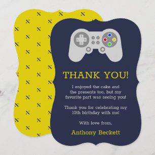 Modern Gamer Any Age Birthday Thank You Card