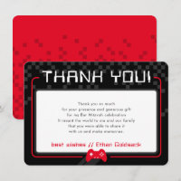 MODERN GAMING THANKS Bar Mitzvah cool black red