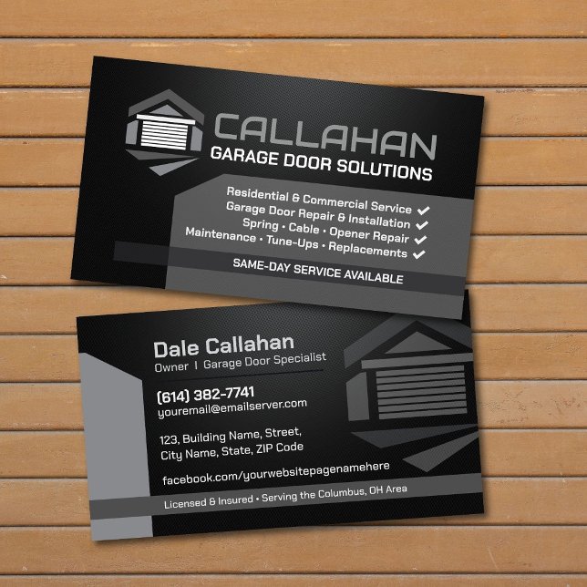 Modern Garage Door Solutions Business Card (Creator Uploaded)