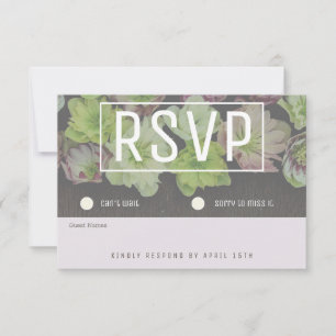 MODERN Garden Hellebore Wood and White RSVP Card