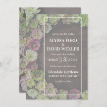 MODERN Garden Hellebore Wood Wedding Invitation