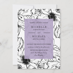 Modern Garden   Lavender   Floral wedding Invitation