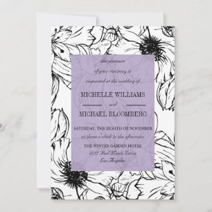 Modern Garden Lavender Floral wedding Invitation
