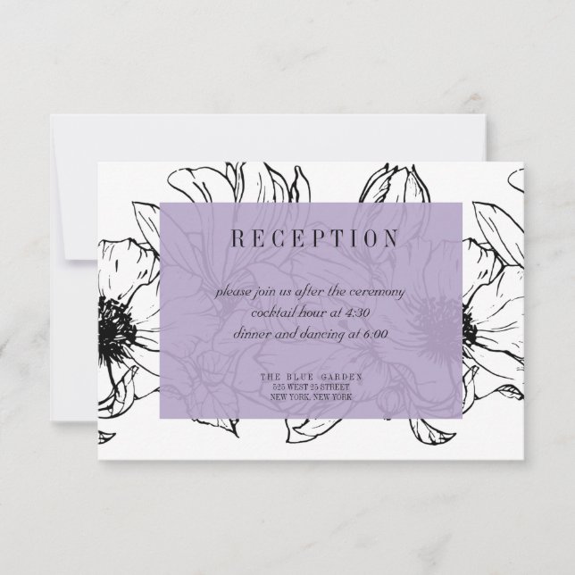 Modern Garden | Lavender | Floral wedding RSVP Invitation (Front)