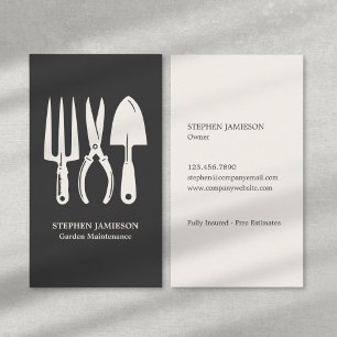 Modern Garden Maintenance Lawn Care Landscaper Business Card
