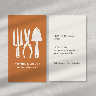 Modern Garden Maintenance Lawn Care Landscaper  Business Card