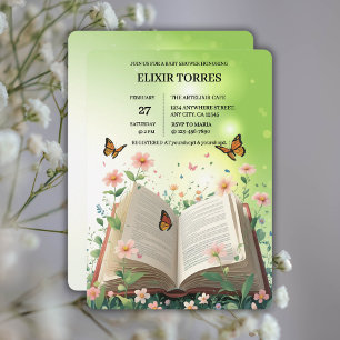 Modern Garden Storybook Floral Baby Shower Invitation